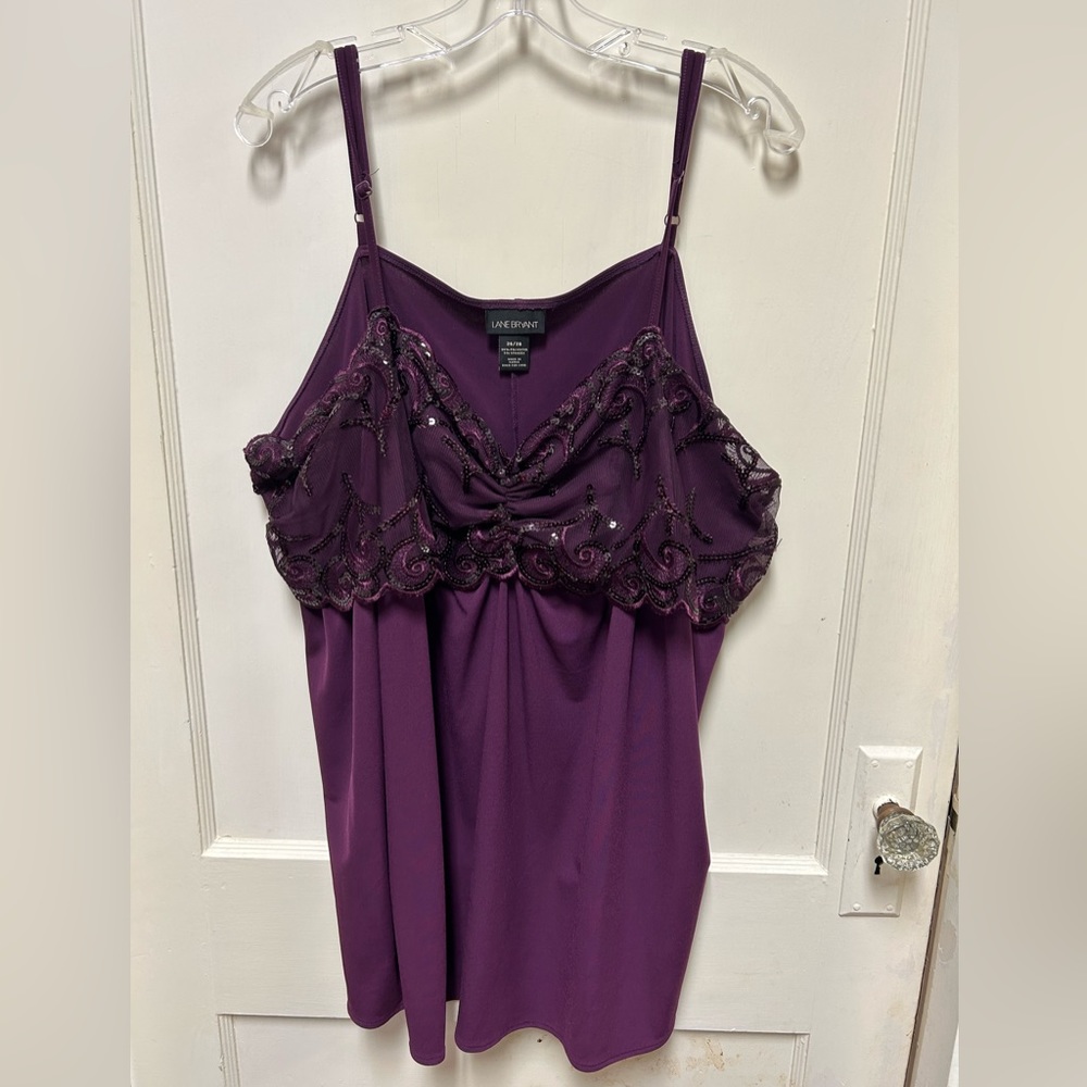 Purple sequins and lace take top from Lane Bryant size 26/28.